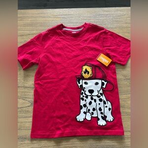 Gymboree size 8 boys Dalmatian fireman shirt, embroidered, NWT